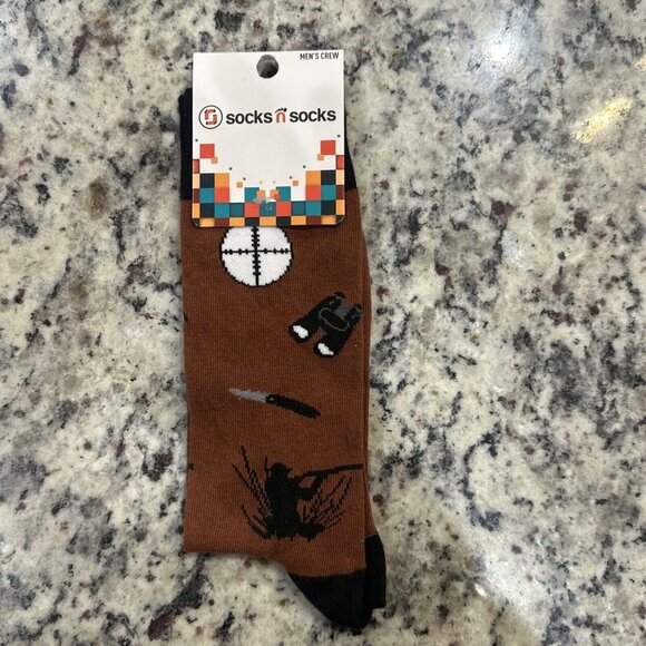 Socks n' Socks Hunting Socks Novelty Crew Hunter Gift Men's Crew - Picture 2 of 4